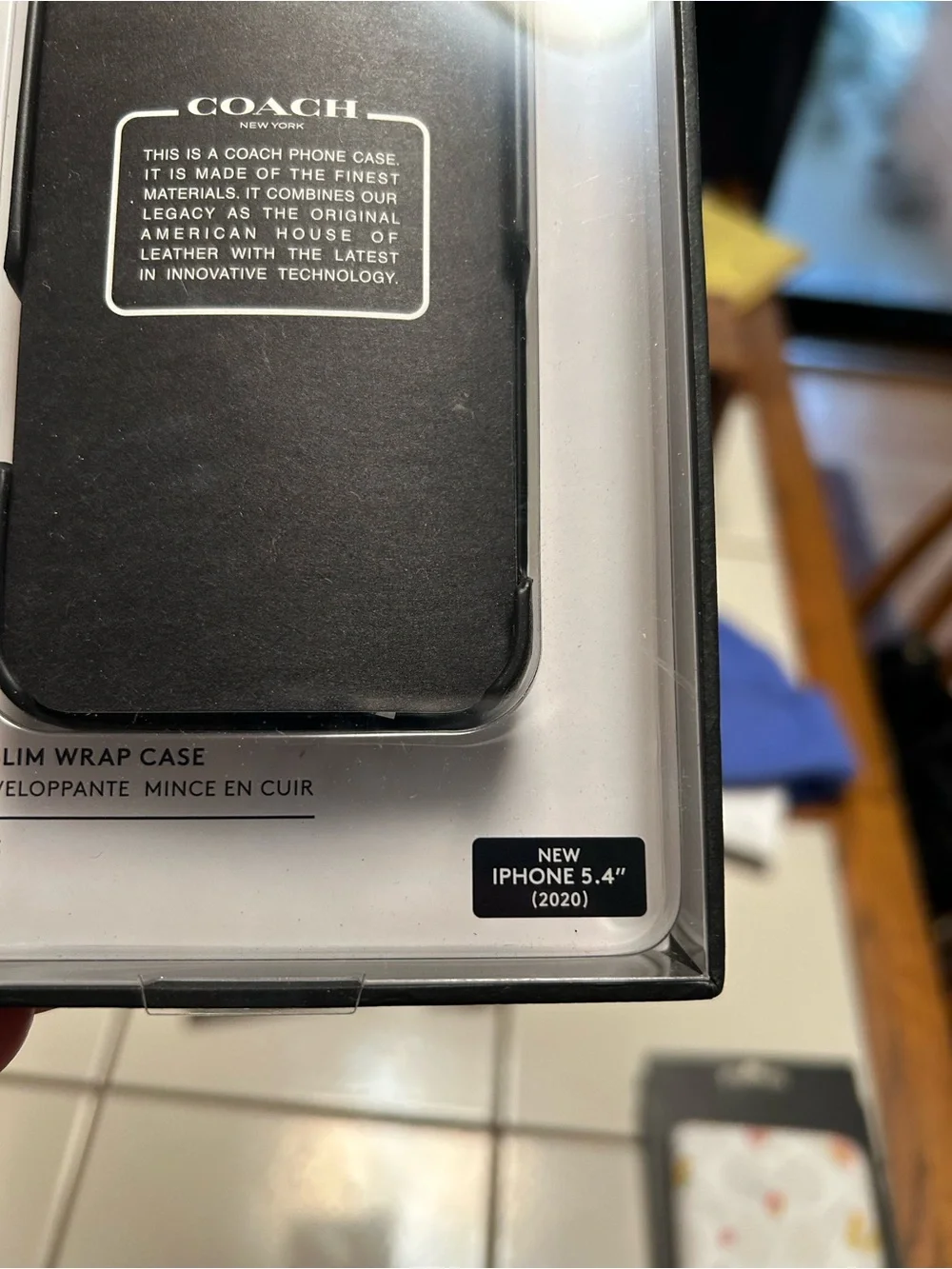 COACH Black Leather Slim Wrap Phone Case